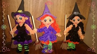 BRUJITAS HALLOWEEN TUTORIAL CON LIMPIAPIPAS [upl. by Dolli816]