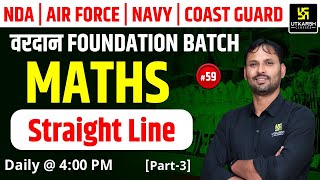 NDA Air Force Navy amp Coastguard Math  Straight Line with Concepts  Ravikant Sir [upl. by Riffle]