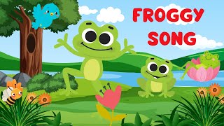 Froggy Song for Kids  Fun Rainy Day Song with Jumping Frogs and Ribbit Sounds [upl. by Inerney]