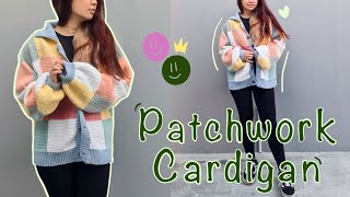 Crocheting Patchwork Cardigan  Beginner Crocheter  Harry Styles Cardigan Inspired [upl. by Atinihs455]