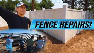 A Quick Vinyl Fence Repair  We Continue To Improve The New Company Property [upl. by Cassie]