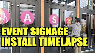 Event Signage Install Timelapse  Seattle Convention Center [upl. by Haran]