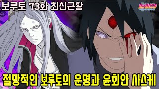 보루토 73화 최신근황 리뷰절망적인 나루토 보루토의 운명과 과거 윤회안 사스케와 모모시키 [upl. by Nyleuqaj]