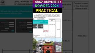 Anna University NovDec 2024 Practical Datesshortsannauniversitypracticalsemesterregulation2021 [upl. by Naillig903]