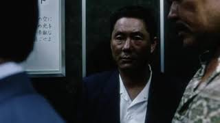 sonatine TakshiKitano 北野武 Kitano Elevator Fight Scene ソナチネ sonatine [upl. by Ayotyal]