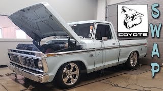 F100 COYOTE SWAP ROUSH SUPERCHARGED at BRENSPEED OLD SCHOOL 1976 [upl. by Ainola]