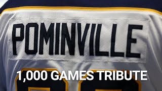 Jason Pominville 1000 Games Tribute Open Video [upl. by Ainegul]