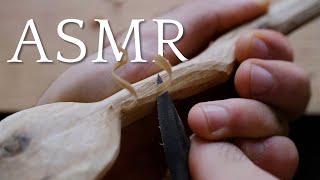 Carving a Simple Wooden Spoon  ASMR Wood Carving [upl. by Coombs]