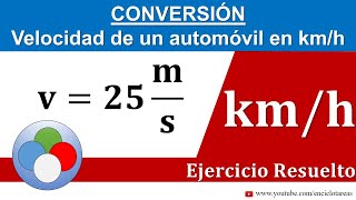 Conversión de ms a kmh  ejercicio resuelto [upl. by Ardiedal]