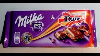 Milka Daim tasting sweets chocolate candy tasting [upl. by Leissam]