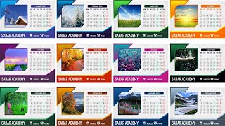 Table Calendar Design 2022  Free Vector Cdr Design  Sahar Academy [upl. by Sidra]