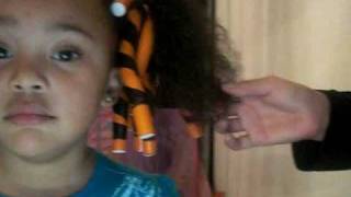 Natural Children Hairstyle Flexirod Pigtails [upl. by Sirtimed]