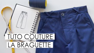 TECHNIQUE DE COUTURE LA BRAGUETTE  POSE DU ZIP [upl. by Wiebmer]