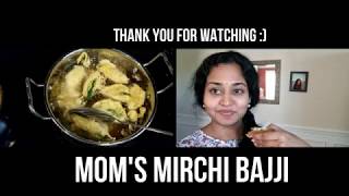 Mirchi Bajji recipe in telugu  అమ్మ signature పచ్చి మిరపకాయ బజ్జి  usa లో telugu అమ్మాయి [upl. by Burnight]