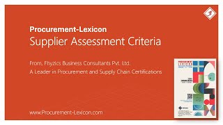 Supplier Assessment Criteria from Procurement Lexicon [upl. by Zobe]