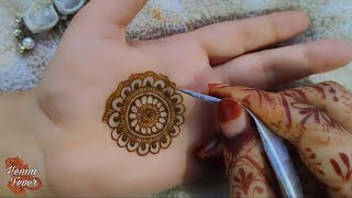 Latest Simple Mandala Mehndi Design 2024  Step by Step Tutorial  Henna Fever [upl. by Bakki]