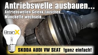 Antriebswellengelenk wechseln Antriebswelle mit Manchette wechseln Skoda Yeti Audi VW Seat [upl. by Leikeze]