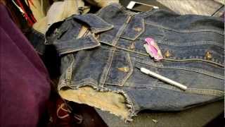 DIY  DENIM JACKET TO VEST QUICKLY [upl. by Brear384]