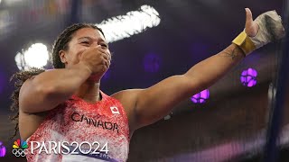 Canadas Rogers USs Echikunwoke top medal podium in women’s hammer  Paris Olympics  NBC Sports [upl. by Durman]