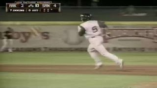 Arkansas Gonzalez homers on threeRBI day [upl. by Norling777]