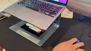 Nulaxy Laptop Stand Ergonomic Aluminum Laptop Mount Computer Stand for Desk Review [upl. by Acimad544]