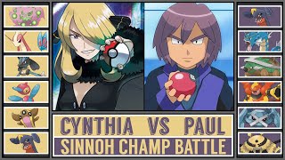 Sinnoh Champ Battle CYNTHIA vs PAUL [upl. by Slaby17]