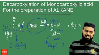 Preparation of Alkane by Decarboxylation of Monocarboxylic acid CH3COONa  Class12 Chemistry [upl. by Illom]