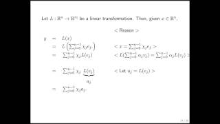 241 From Linear Transformations to Matrices [upl. by Drusilla]