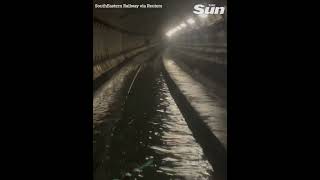 Train tunnel flood near London causes Eurostar train chaos shorts [upl. by Enyaht343]