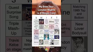 Eras Tour London Bingo Card taylorswift erastour shorts [upl. by Halland]