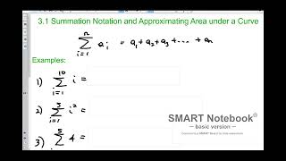 31 a summation notation and approximating area under a curve [upl. by Nabatse]