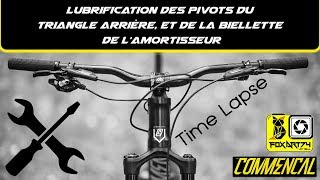 MTB Meca  Lubrification des pivots du triangle arrière  biellette et de l’amortisseur [upl. by Luckett588]