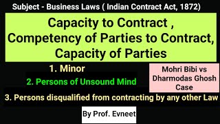 Capacity to Contract  Capacity of Parties  Capacity of Parties under Contract Act 1872 [upl. by Favian]