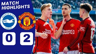 Man United vs Brighton HIGHLIGHTS 02 Dalot goal Hojlund goal vs Brighton [upl. by Dottie470]