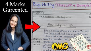 Blog writing class 12  12th English writing skill  Blog Kaise likheBlog Writing  12 English 2024 [upl. by Hoagland]