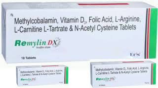 Remylin DX Tablet Methylcobalamin Vitamin D Folic Acid LArginine LCarnitine LTartrate Tablets [upl. by Tnomel]