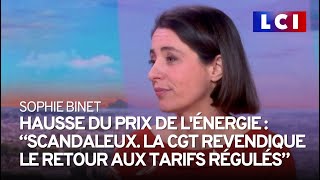 Hausse du prix de lénergie  quotLa CGT revendique le retour aux tarifs régulésquot assure Sophie Binet [upl. by Soni]