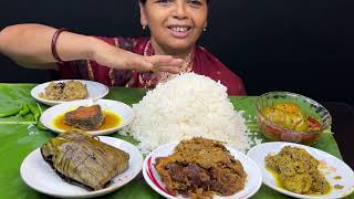 BIGBITES HILSHA FESTIVAL RICE WITH LEJ VORTA ILISH OIL AND FRY ILISH PATURI SORSHE ILISH ।। [upl. by Siravrat45]