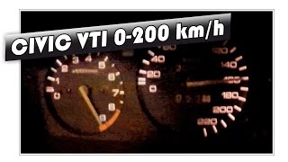 Honda Civic EG 16 VTi  0100 kmh 0200 kmh acceleration [upl. by Nnairet]