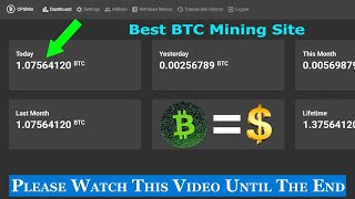 Mine 1 Bitcoin in 45 minutes  Free Bitcoin Mining Website 2021 । Payment Proof [upl. by Eolhc596]