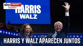 Kamala Harris y el candidato a vicepresidente Tim Walz aparecen juntos por primera vez [upl. by Ixel]