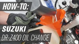 How To Change the Oil on a Suzuki DRZ400 SSM [upl. by Tengler]