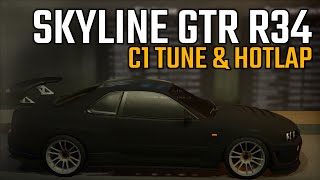 Nissan Skyline GTR R34 HIGHWAY TUNE  C1 Hotlap in Midnight Racing Tokyo Roblox [upl. by Opportuna]