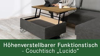 Höhenverstellbarer Funktionstisch  Couchtisch quotLucidoquot  Funktionsvideo [upl. by Vitale]