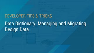 Data Dictionary Managing and Migrating Design Data [upl. by Anaidiriv]