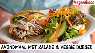 VEGAN BURGER EN VEEL SALADE ALS AVONDMAAL🍔 [upl. by Carissa]