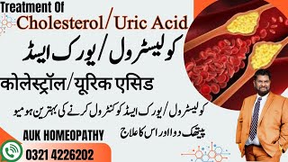 Treatment of cholesterolUric Acid ko control karny ka behtreen homeopathy dawa or is ka ilaj AUK [upl. by Persian341]