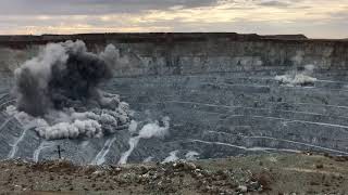 Mining explosion at chrysotile asbestos deposit [upl. by Kcirttap]