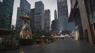 4K HDR Walking in downtown Shenzhen from evening to dark [upl. by Meyers]