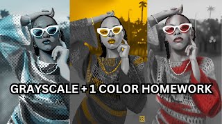 Grayscale  1 color homework  Basics of Digital Painting [upl. by Juliane6]